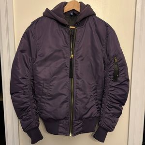 H&M purple bomber jacket with hood XS